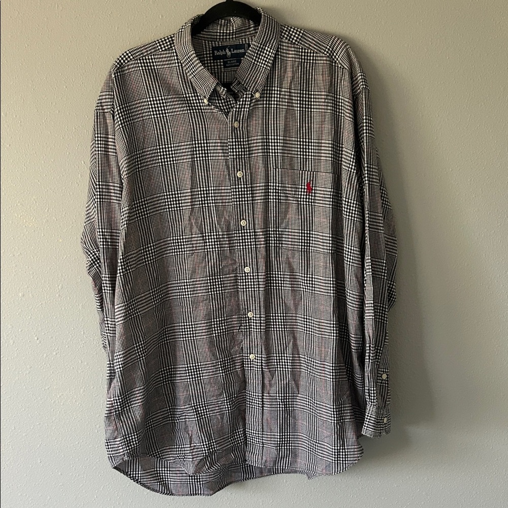 Polo Ralph Lauren Checkered Button-Down Shirt Black, Red and White